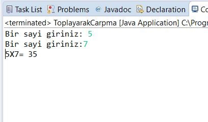 java-toplayarak-carpma-islemi